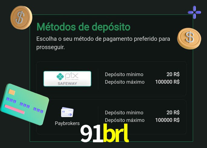 O cassino 91brl oferece uma grande variedade de métodos de pagamento